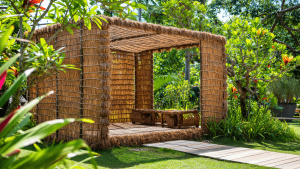 Pergola en fibre de coco : ombre naturelle et style exotique pour le jardin