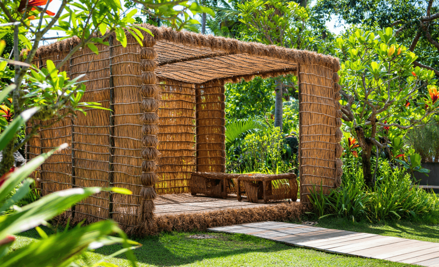 Pergola en fibre de coco : ombre naturelle et style exotique pour le jardin